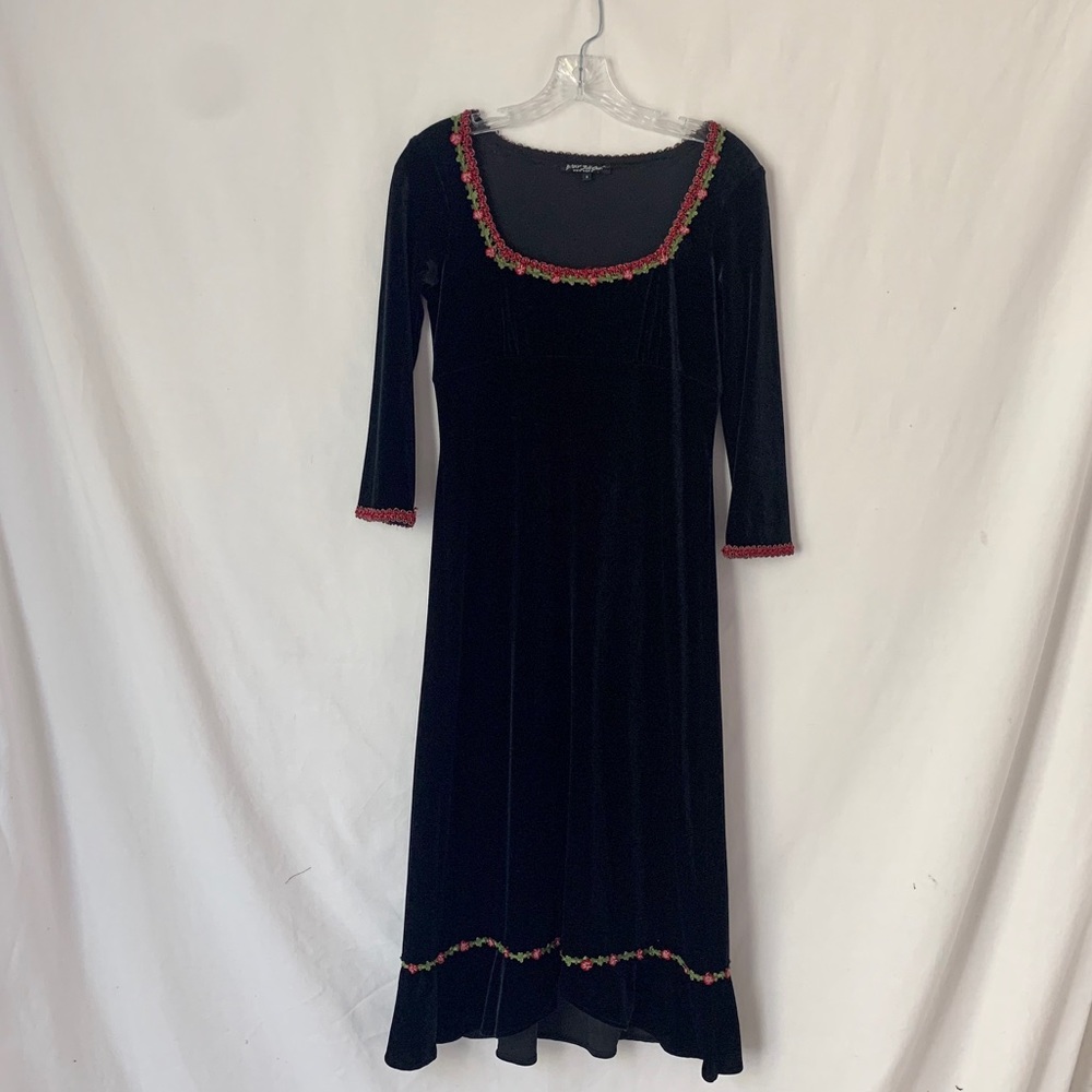 Betsey Johnson 90s vintage Empire Waist Velvet Dress